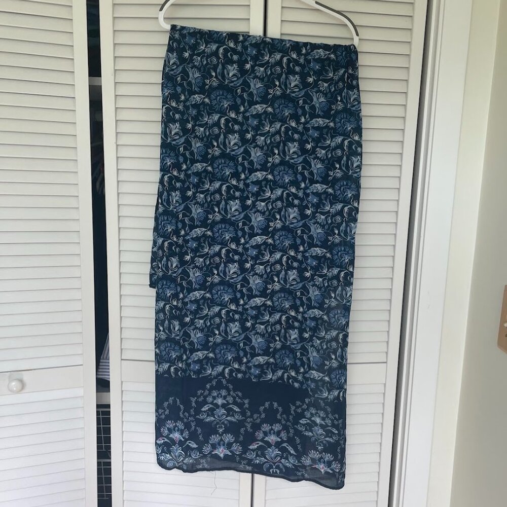 Large Blue Wrap Scarf